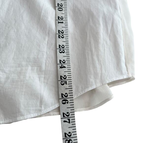 Helmut Helmut Lang White Cotton Silk Combo Short Sleeve Blouse L NWT Barneys - Picture 8 of 10